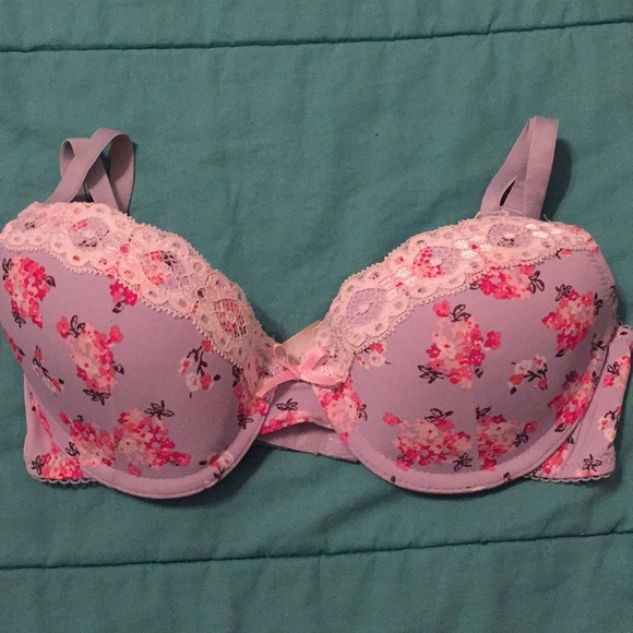 New Floral Bras w/ Lace - Black and Periwinkle - Picture 3 of 4